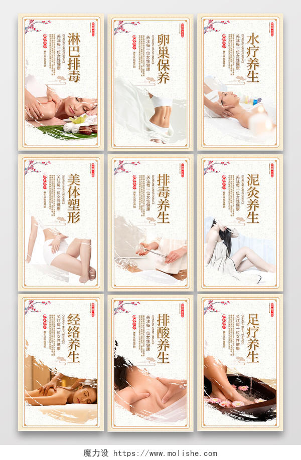 传统中国风卵巢保养女性养生宣传海报设计